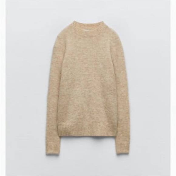 Zara nwt alpaca wool blend Classic sweater top pullover - Picture 2 of 4
